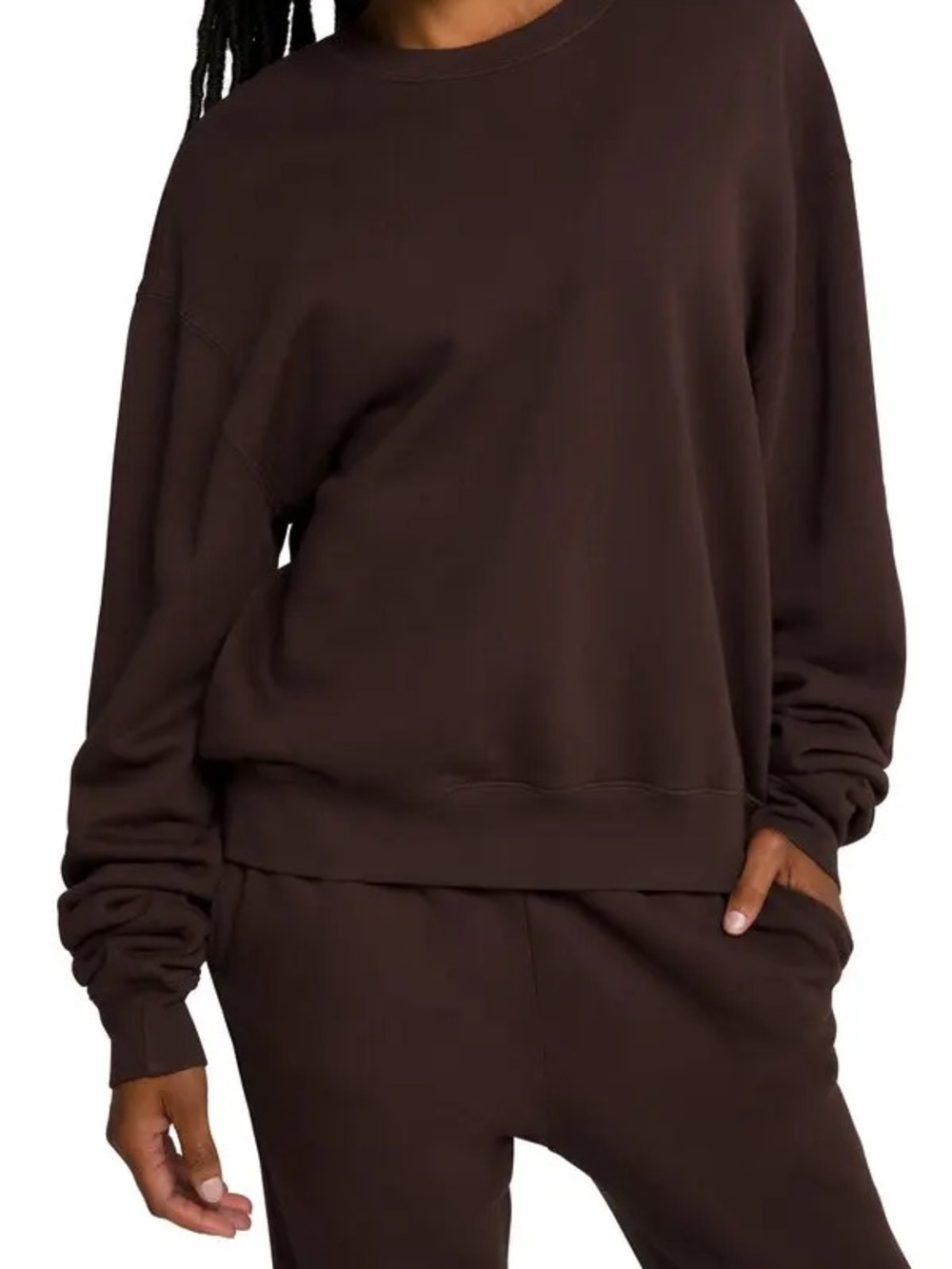 Good American Boyfriend Sweatshirt | Coffee | Size L